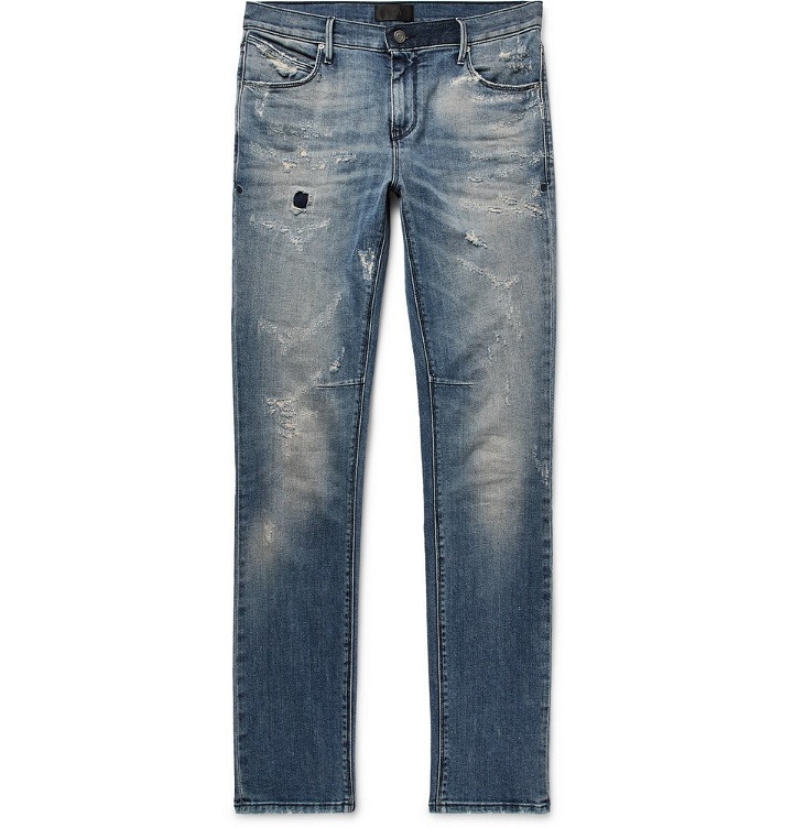 Photo: RtA - Skinny-Fit Distressed Denim Jeans - Mid denim