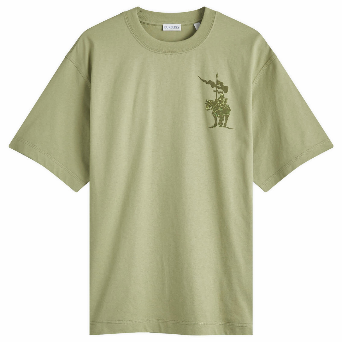 Tシャツ・カットソー BURBERRY Men T-shirt Green 8104018 Burberry Logo Print Cotton Oversized T-shirt Ivy Green