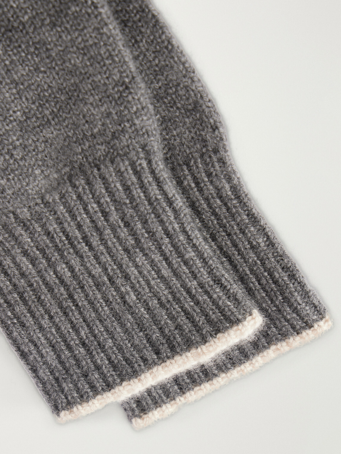 Brunello Cucinelli - Ribbed Cashmere Gloves - Gray