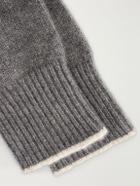 Brunello Cucinelli - Ribbed Cashmere Gloves - Gray