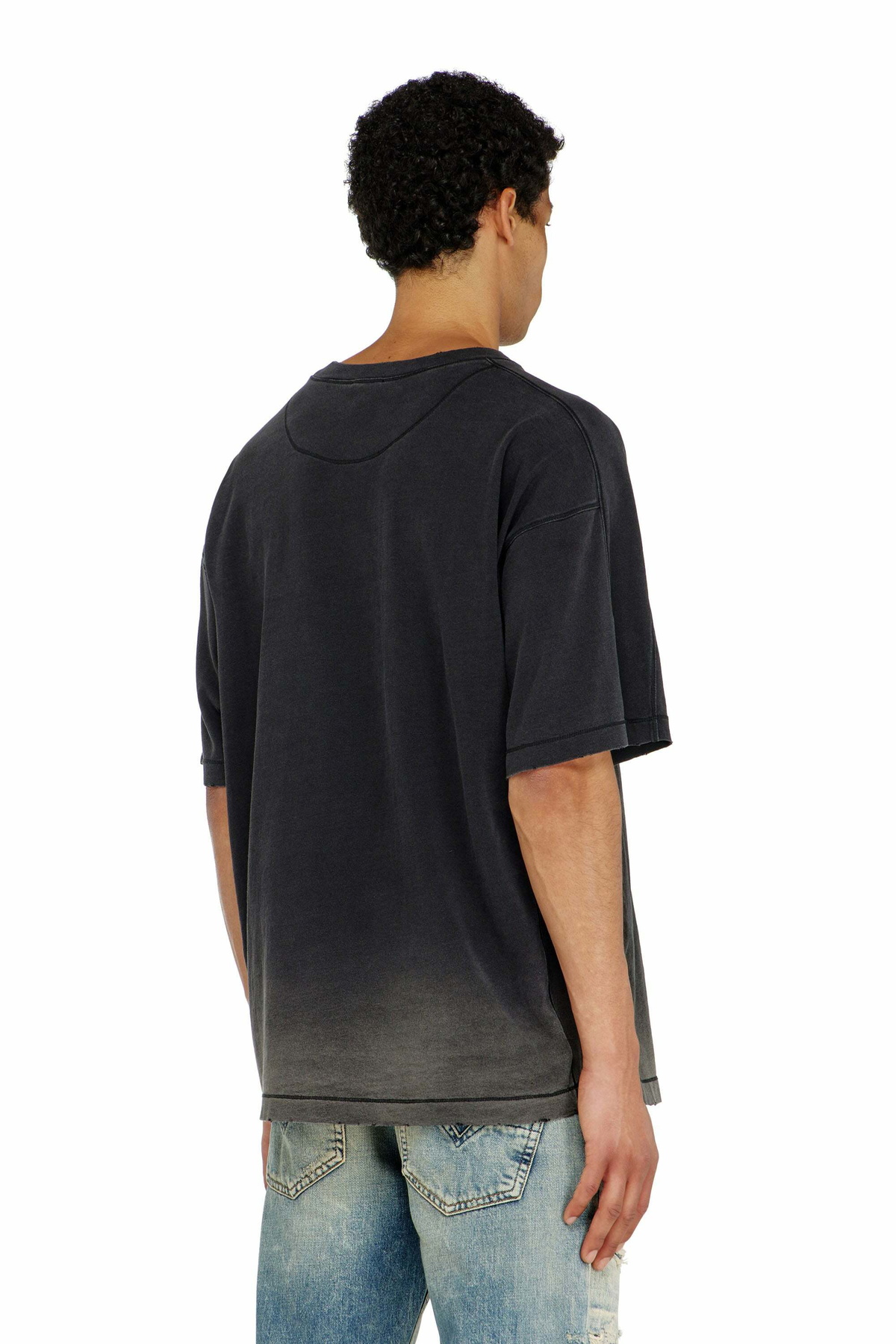 Diesel Cotton T-shirt with degradé effect - T-Shirts Mens in Black