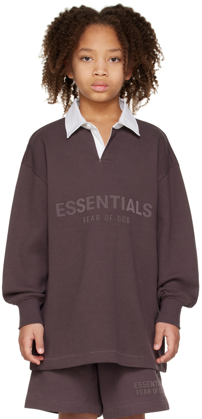Essentials Kids Purple Button Polo