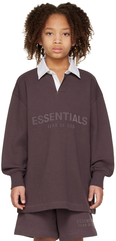 Photo: Essentials Kids Purple Button Polo