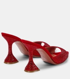 Amina Muaddi Caroline crystal-embellished suede mules