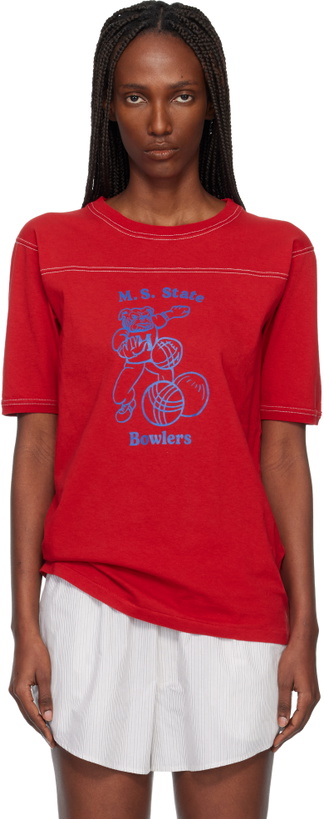 Photo: Maison Margiela Red Cotton Varsity T-shirt