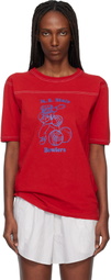 Maison Margiela Red Cotton Varsity T-shirt