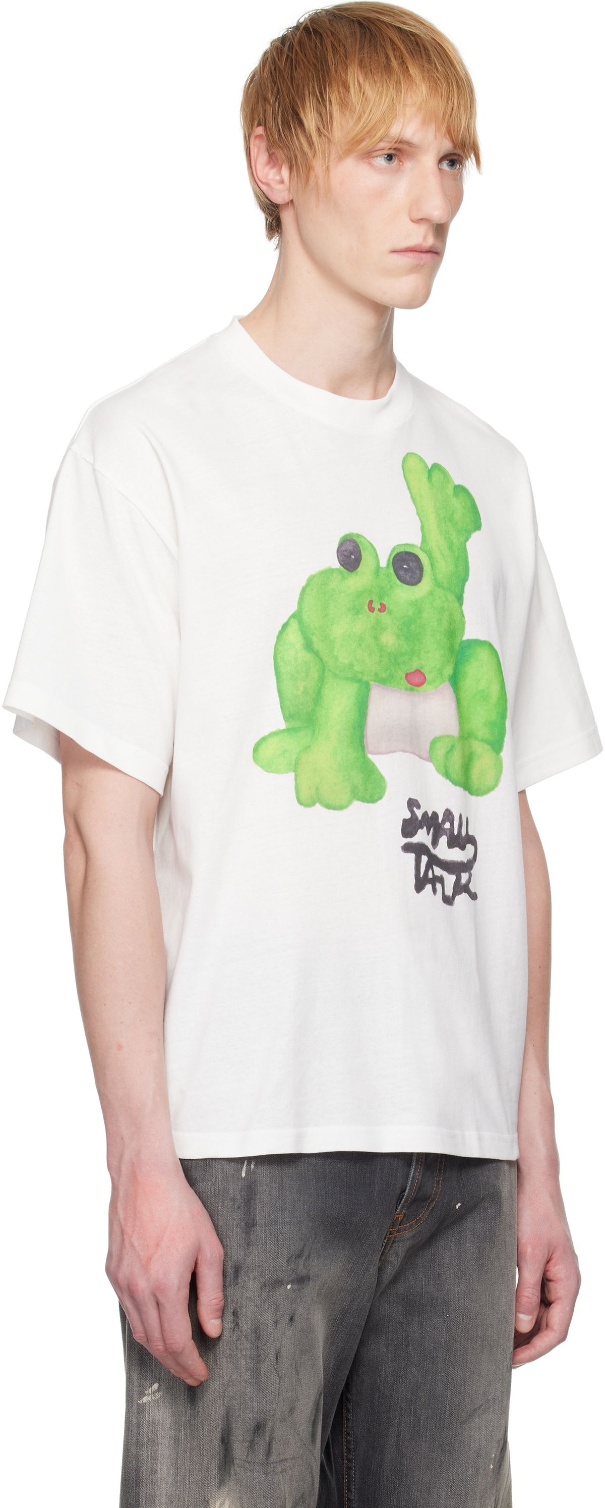 Small Talk Studio White Watercolor Frog S/S T-shirt