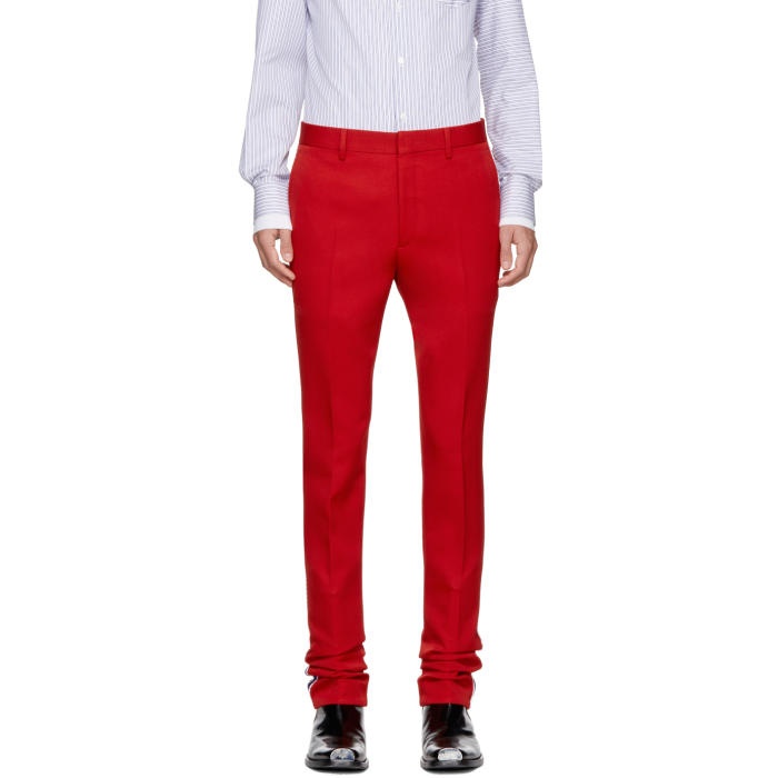 Photo: Calvin Klein 205W39NYC Red Marching Band Trousers
