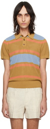 Dries Van Noten Tan Striped Polo