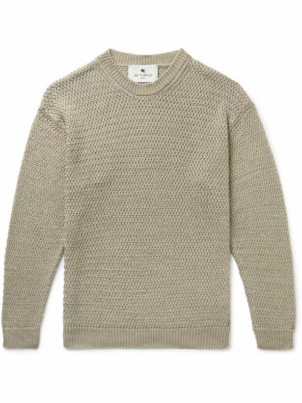 Photo: Etro - Open-Knit Linen Sweater - Neutrals