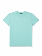 Balmain - Logo-Flocked Cotton-Jersey T-Shirt - Blue