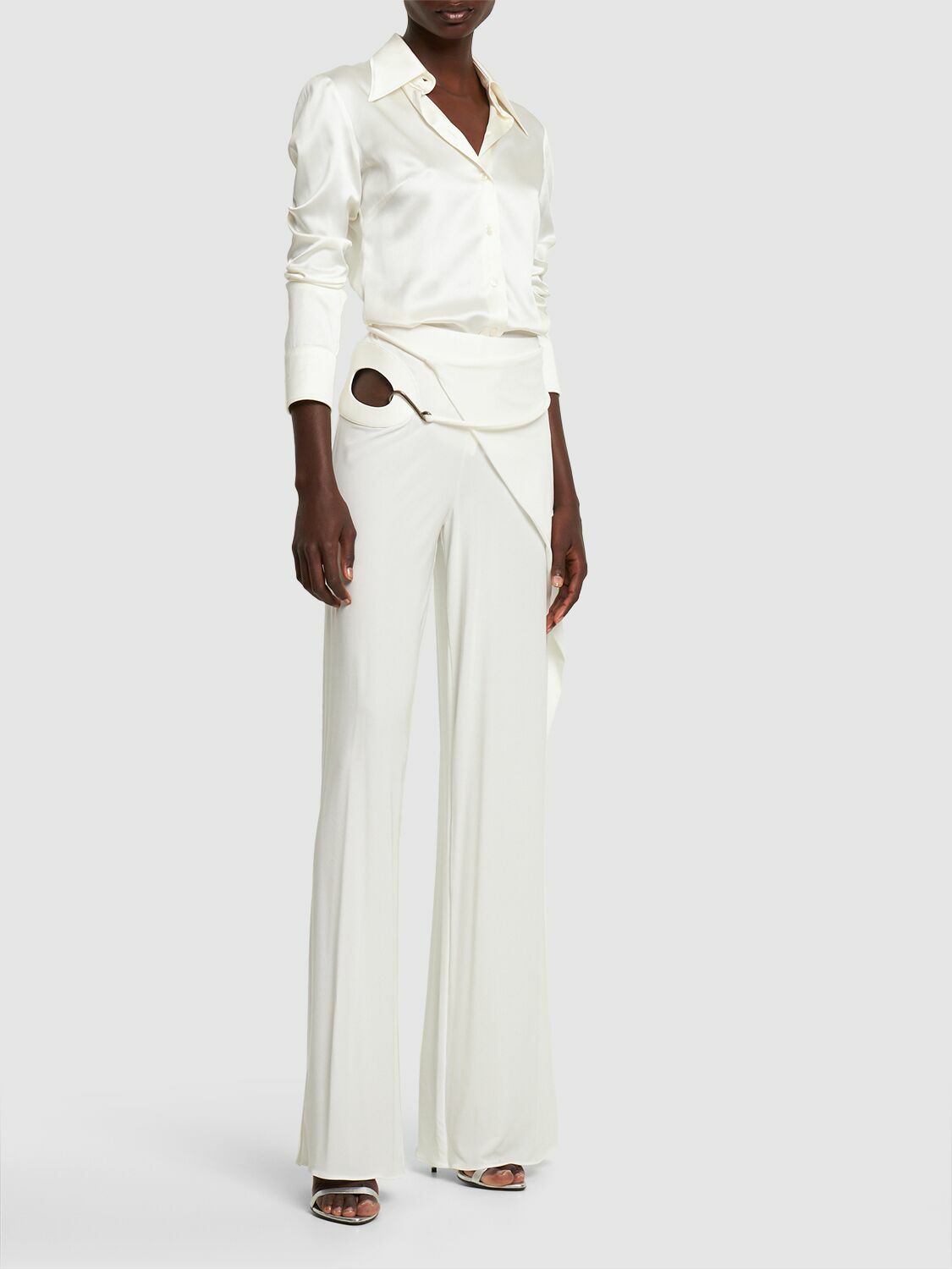 TOM FORD - Jersey Mid Rise Wrap Wide Pants TOM FORD