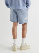 AMIRI - Straight-Leg Cotton-Jersey Drawstring Shorts - Blue