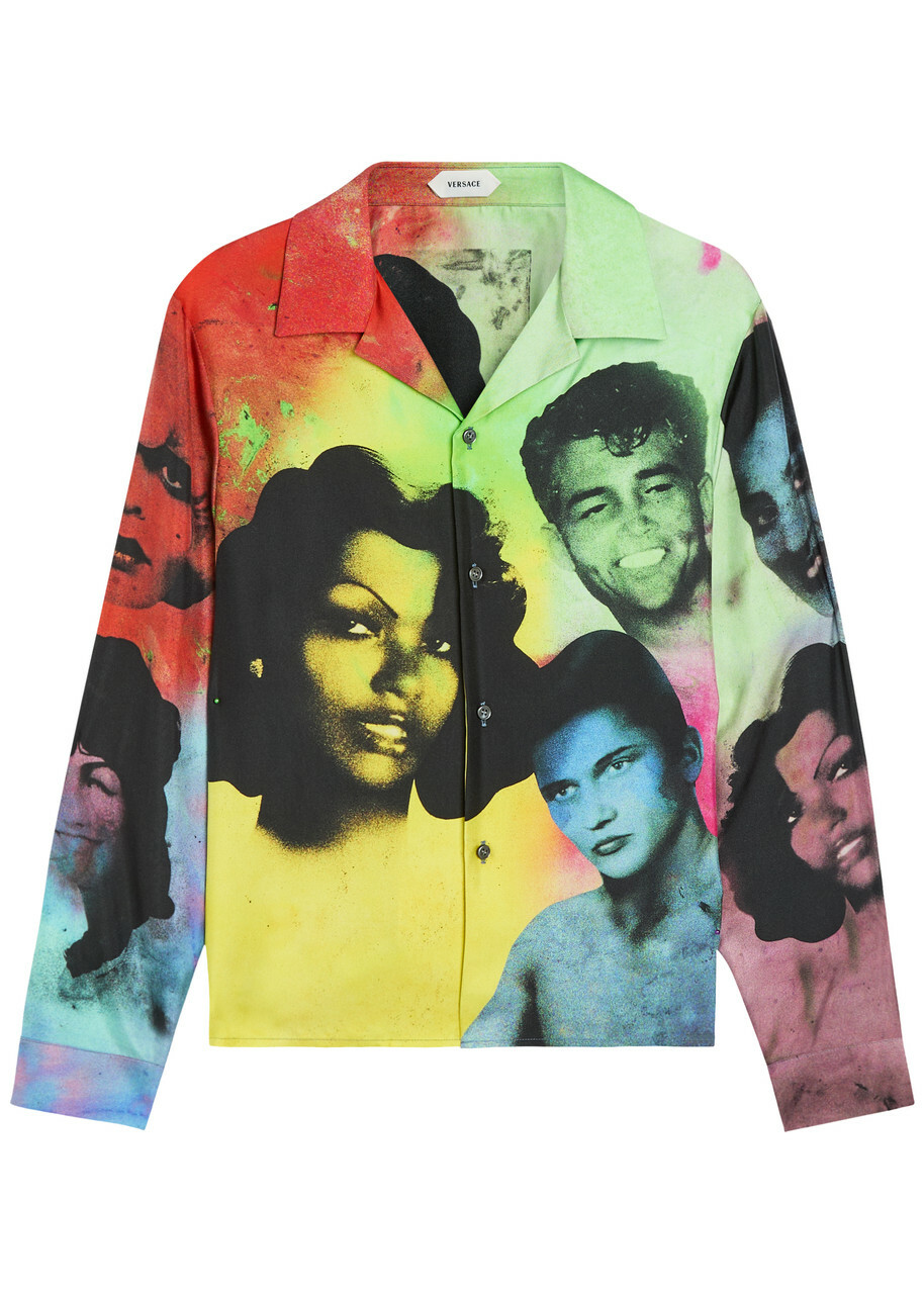 Versace Printed Silk Shirt Multicoloured 1