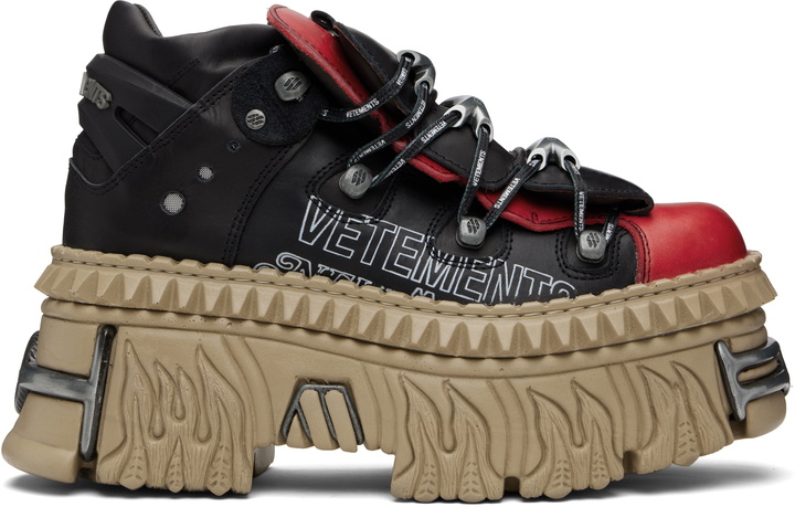 Photo: VETEMENTS Black New Rock Edition Platform Sneakers