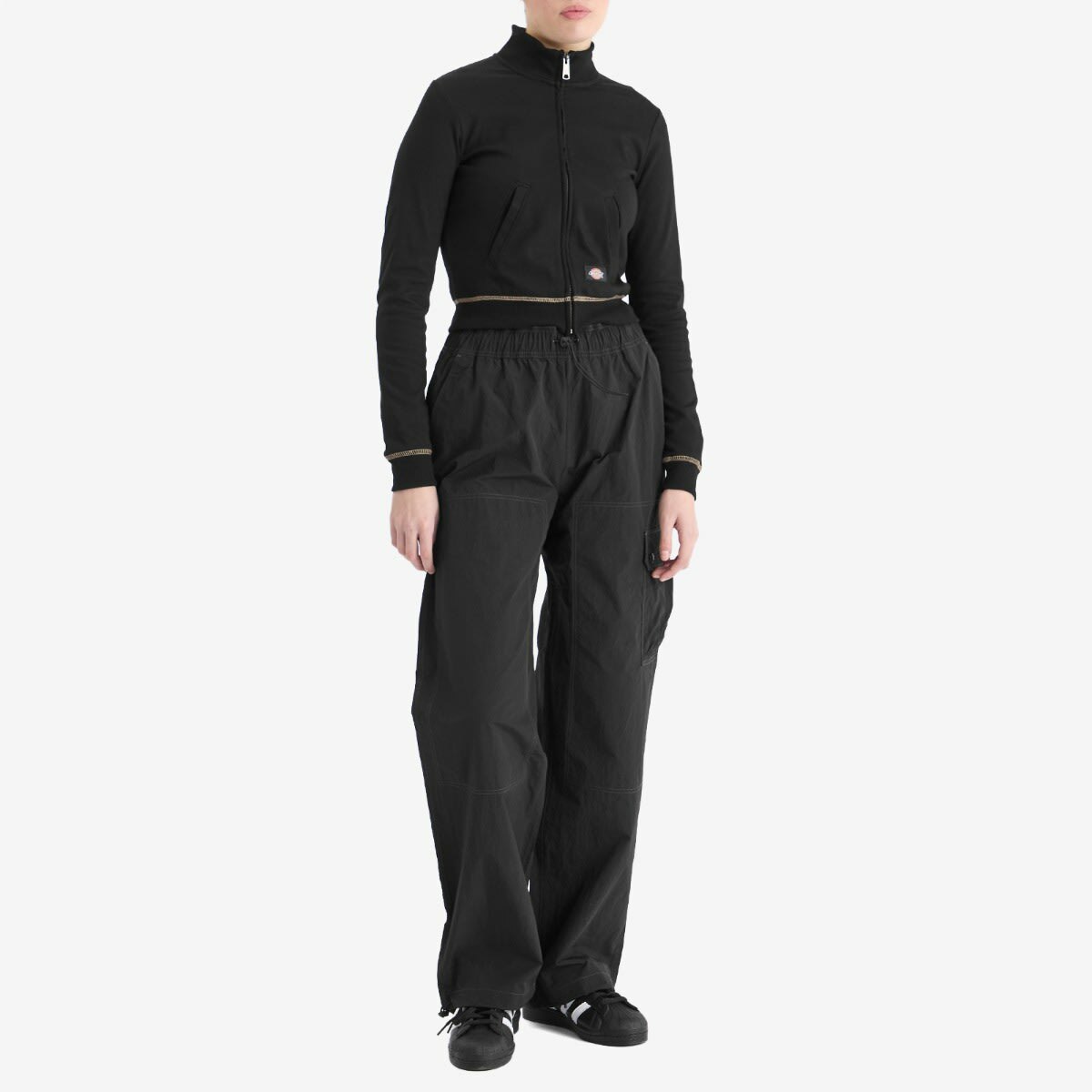 Dickies Women's Funnel Neck Cardigan in Black