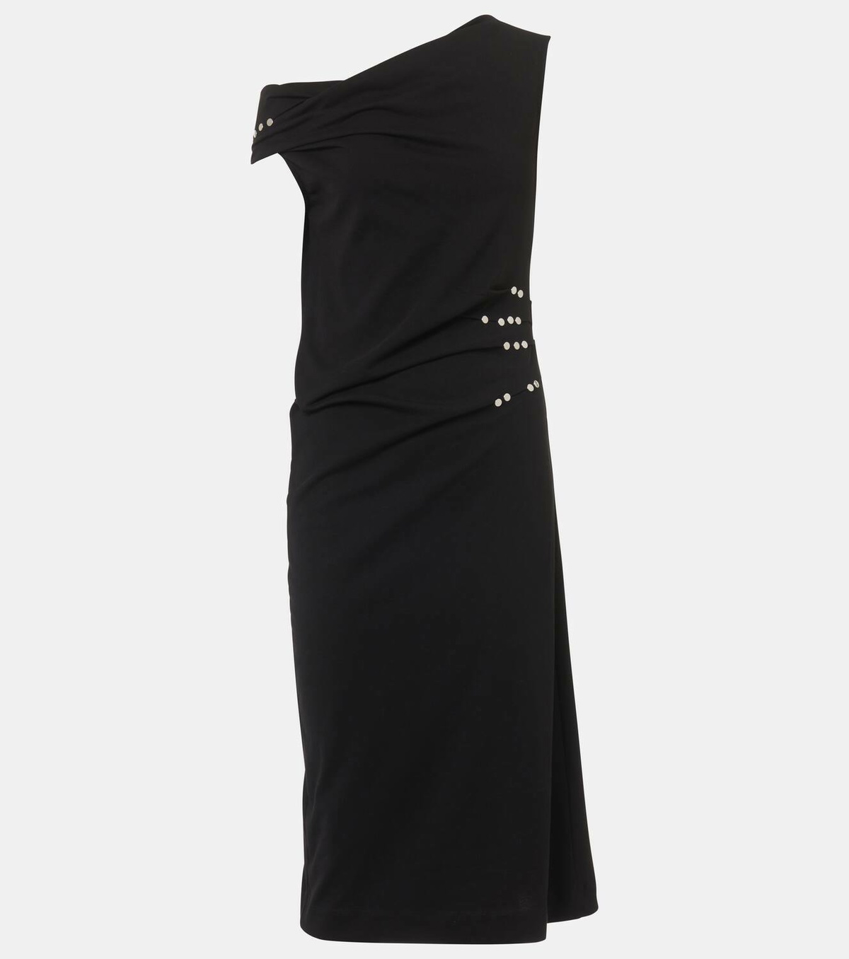 Dries Van Noten Gathered embellished jersey midi dress