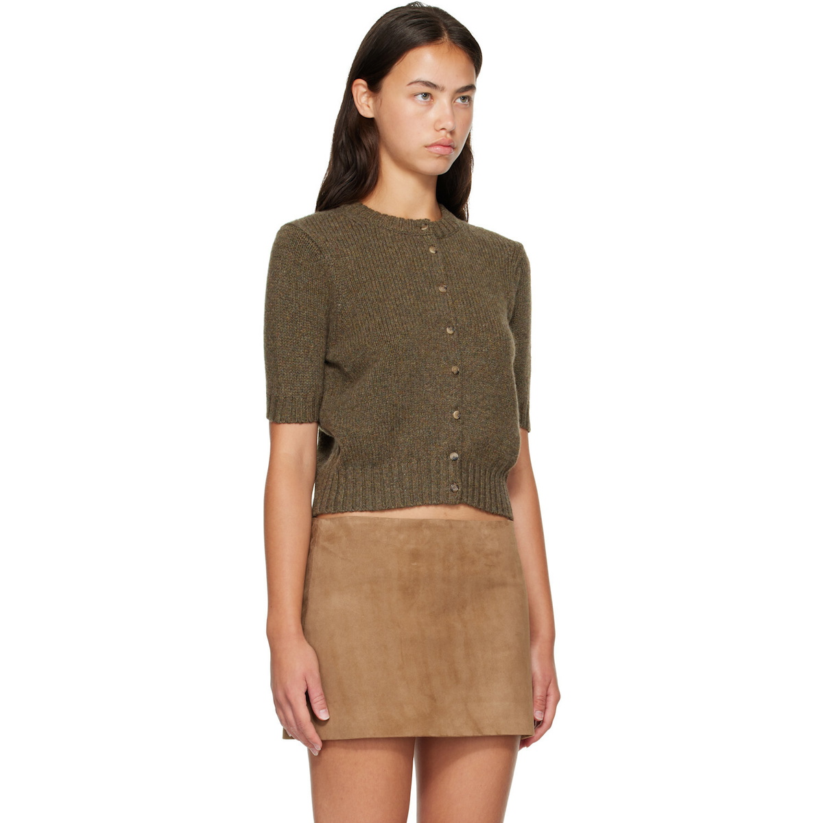 KHAITE Khaki Nora Cardigan