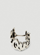 Graffiti Logo Cut Out Earring in Silver