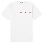 Comme des Garçons Play Men's 3 Heart T-Shirt in White