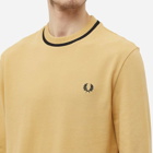 Fred Perry Authentic Men's Long Sleeve Pique T-Shirt in Desert