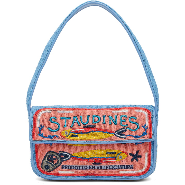 Photo: Staud Blue & Pink Tommy Beaded Bag