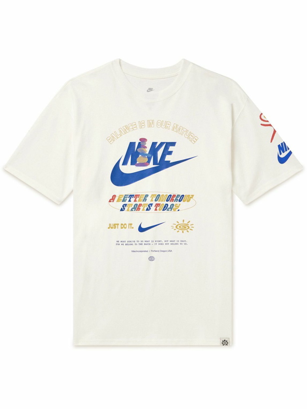 Photo: Nike - NSW Logo-Print Cotton-Jersey T-Shirt - White