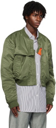 Marina Yee Green Customized Fold Bomber Jacket