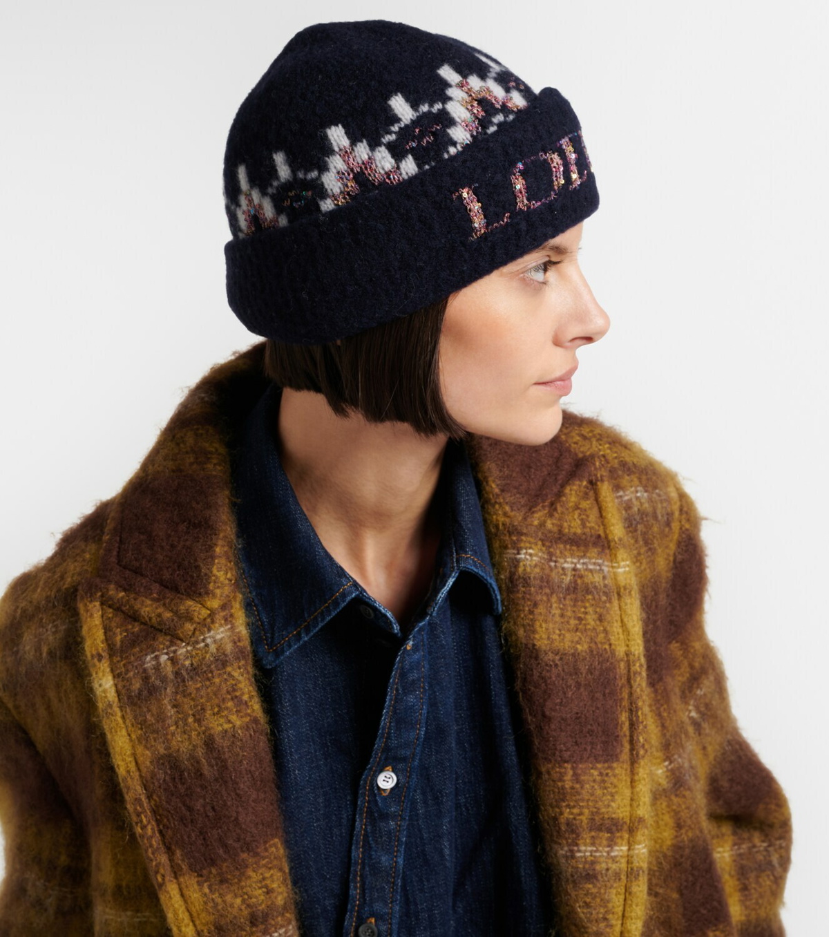 Loewe Fair Isle sequined wool-blend beanie