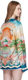Casablanca Multicolor 'Tennis Club' Silk Long Sleeve Shirt