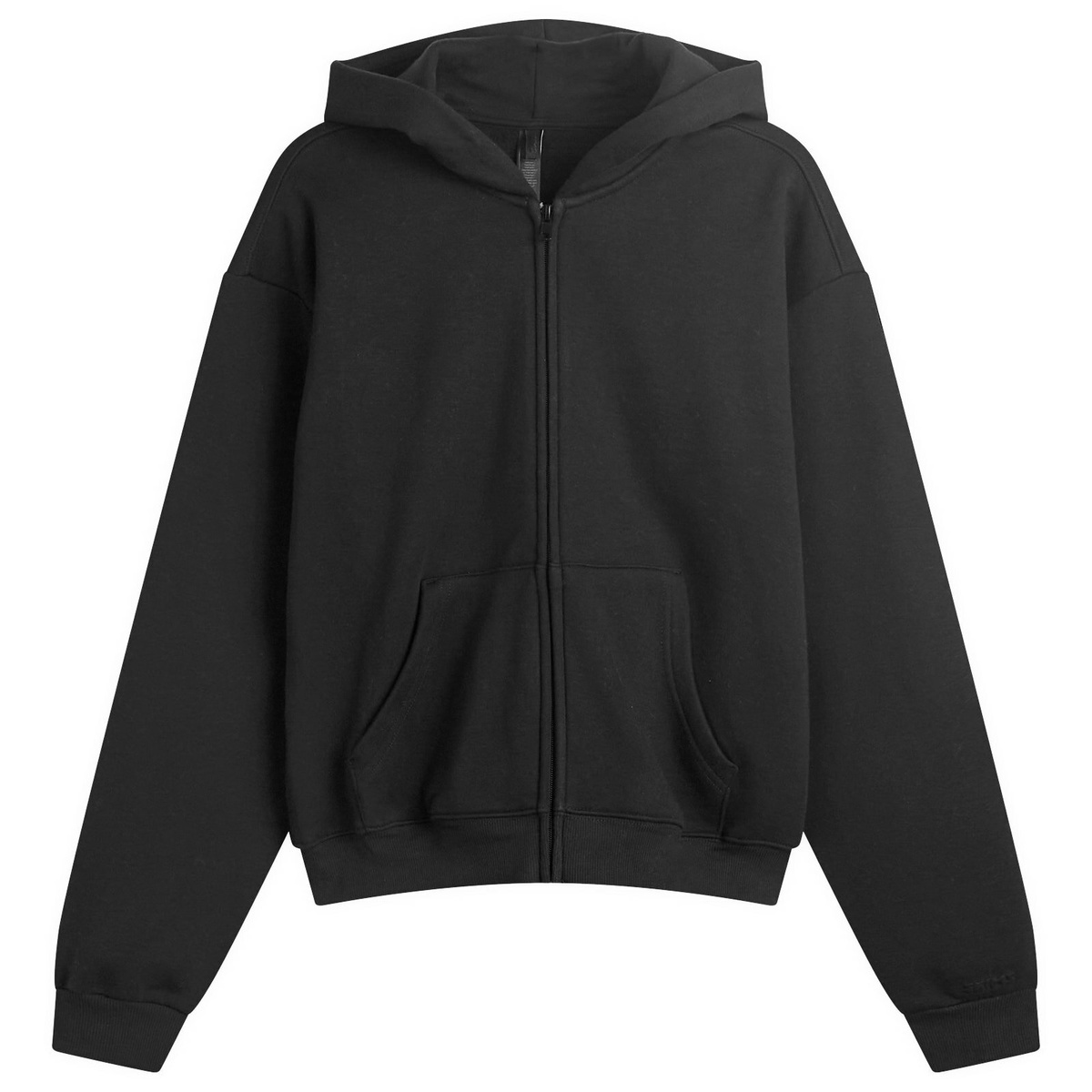 SKIMS Black Cotton Fleece Classic Zip Up Hoodie SKIMS
