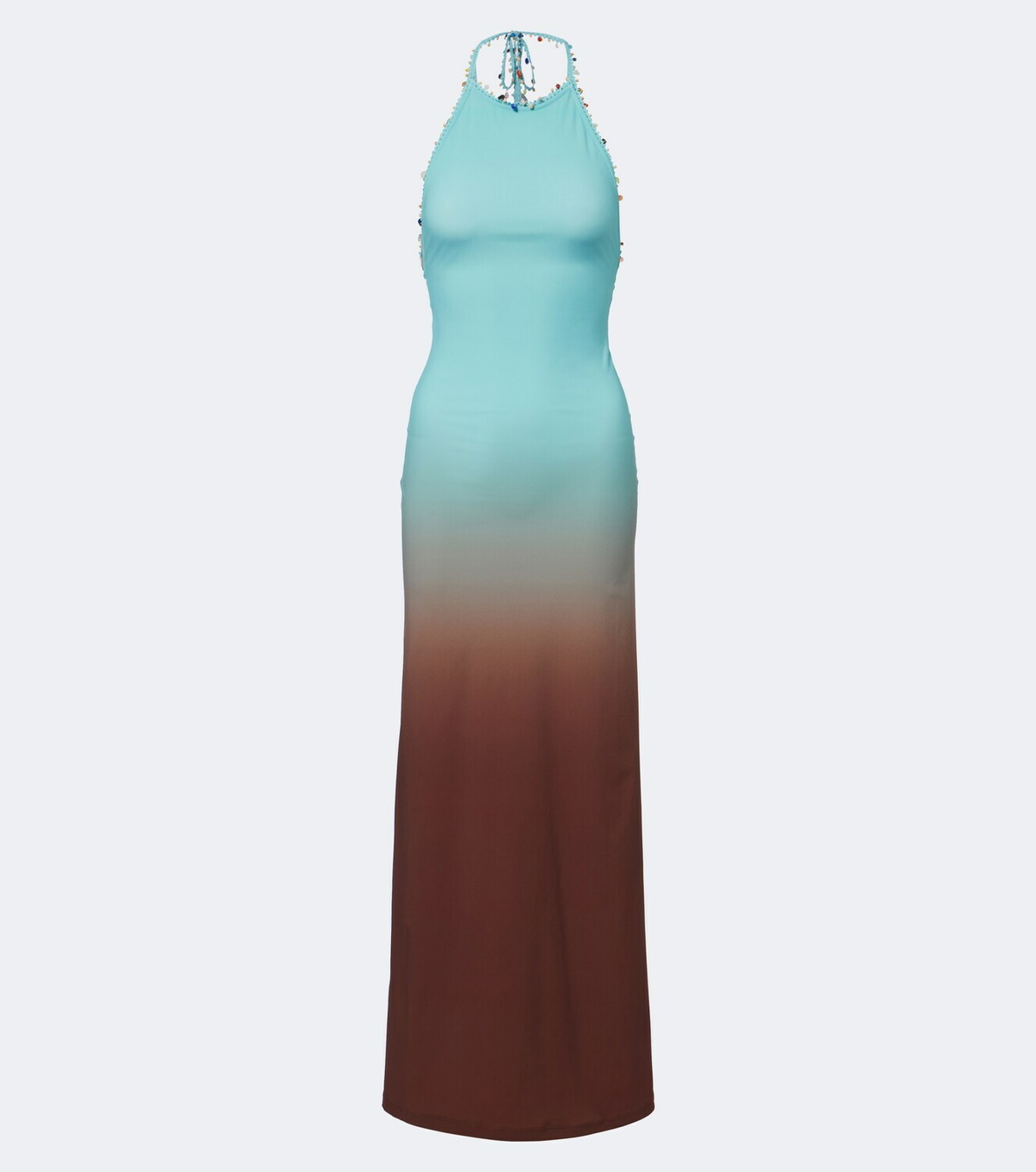 Christopher Esber Beach Quartz Halter embellished maxi dress