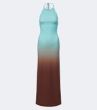 Christopher Esber Beach Quartz Halter embellished maxi dress