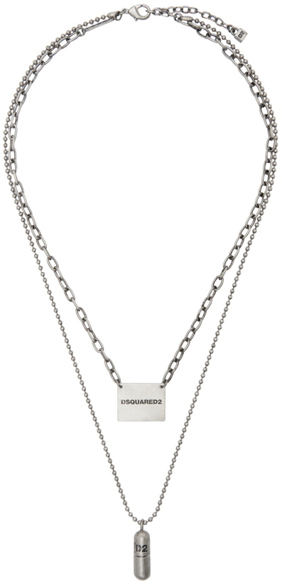 Photo: Dsquared2 Silver Double Logo Necklace