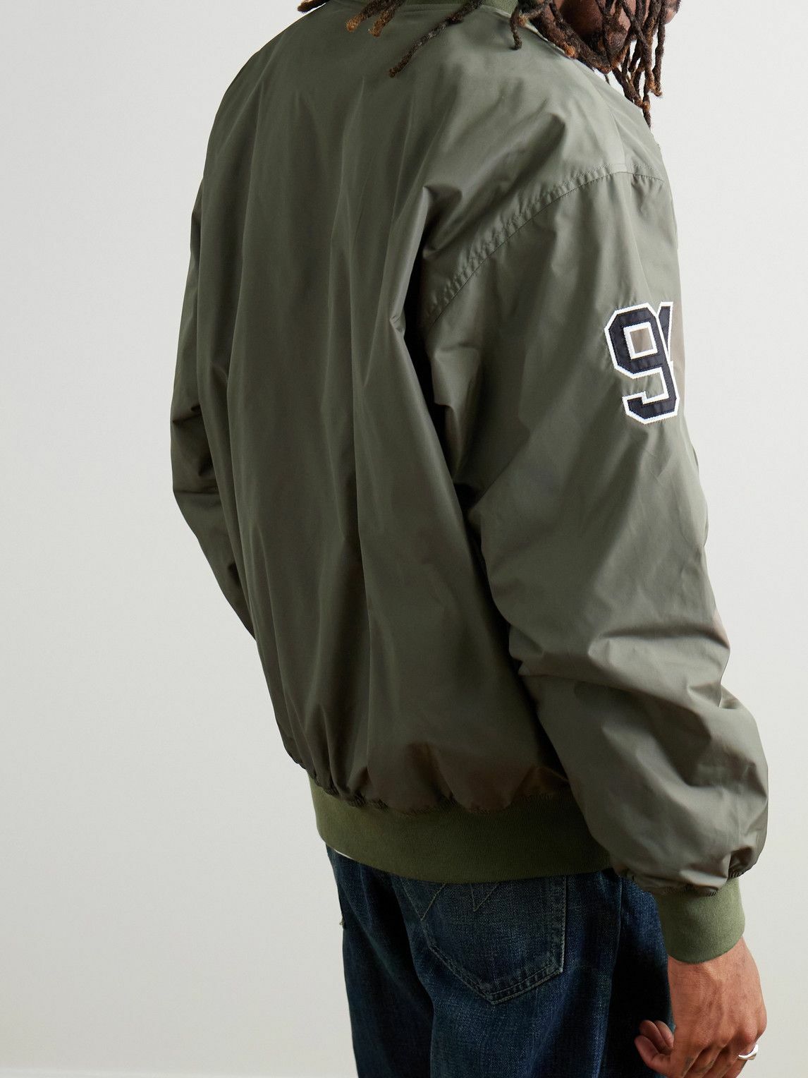 Neighborhood - Logo-Appliquéd Nylon Bomber Jacket - Green