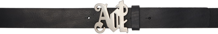 Photo: Palm Angels Black Leather Monogram Belt