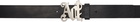 Palm Angels Black Leather Monogram Belt