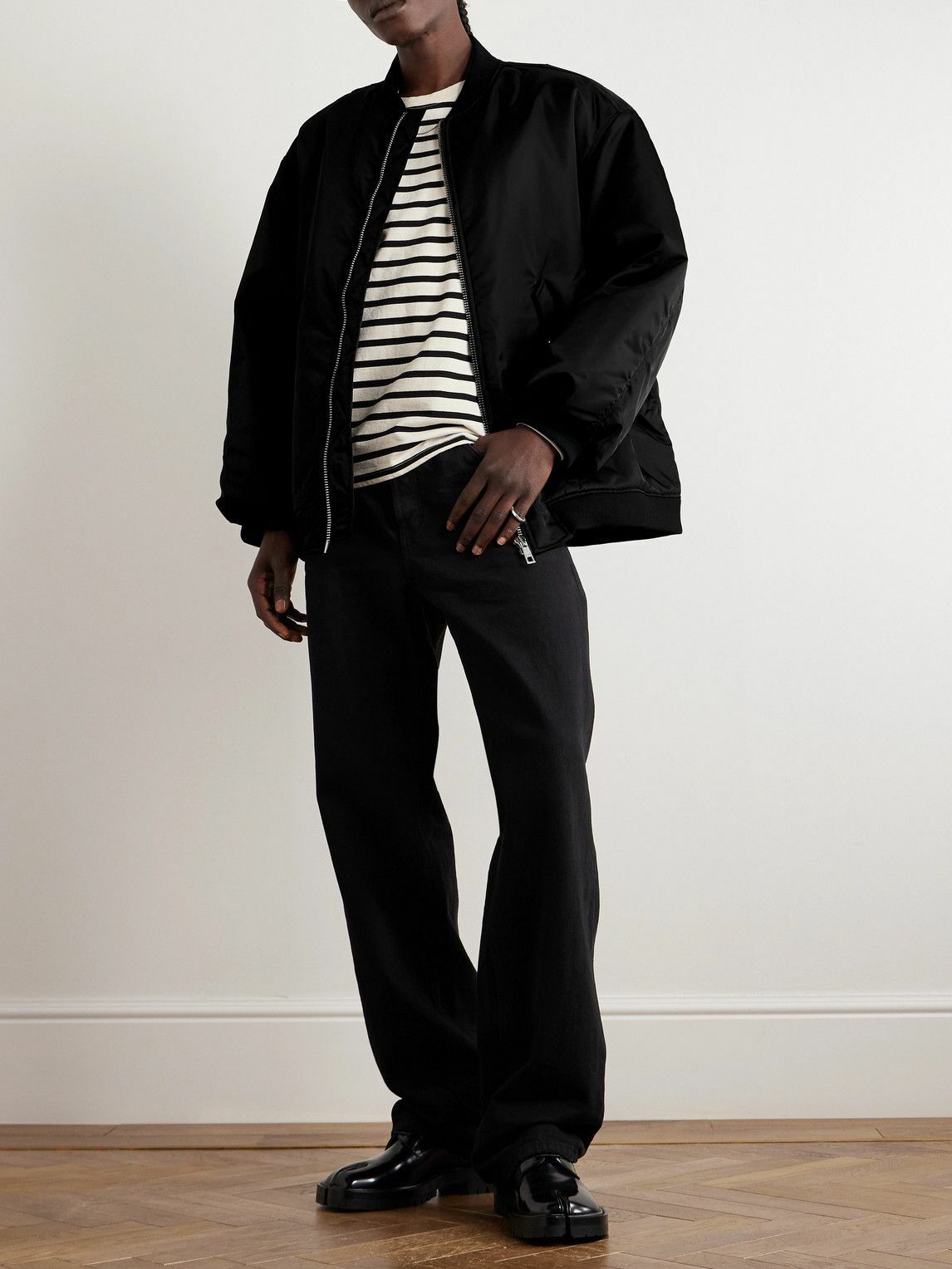 The Frankie Shop - Astra Satin-Twill Bomber Jacket - Black