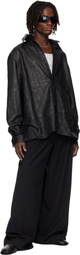 LU'U DAN Black Misfit Leather Jacket