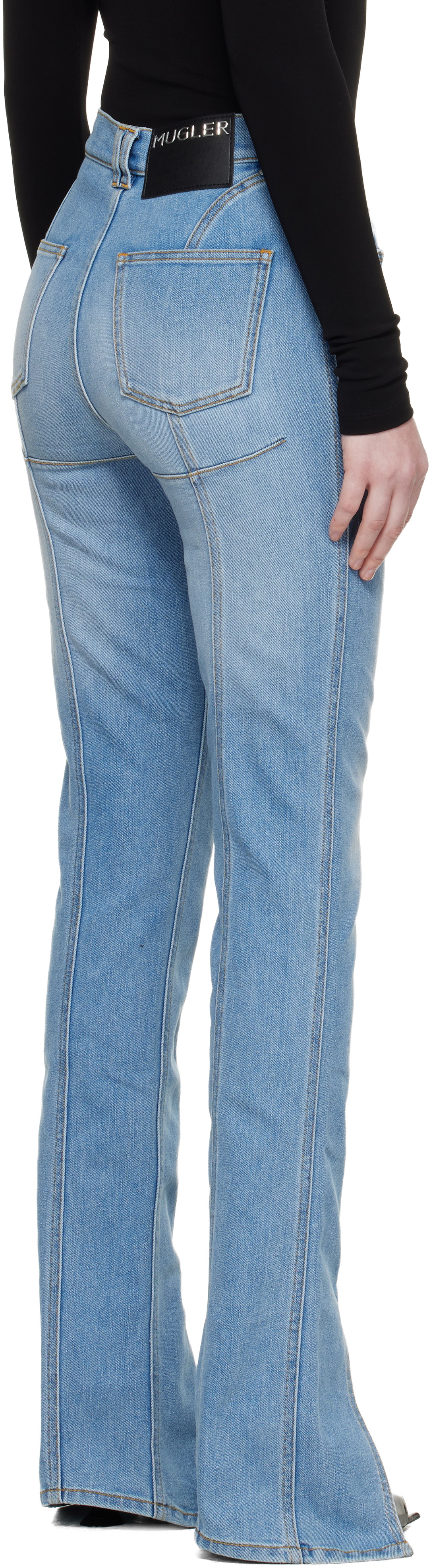 Mugler Blue Stretch Denim Jeans