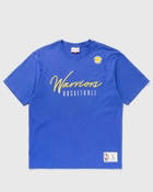 Mitchell & Ness NBA TRAINING DAY PREMIUM SS TEE VINTAGE LOGO GOLDEN STATE WARRIORS Blue Mens Shortsleeves/Team Tee