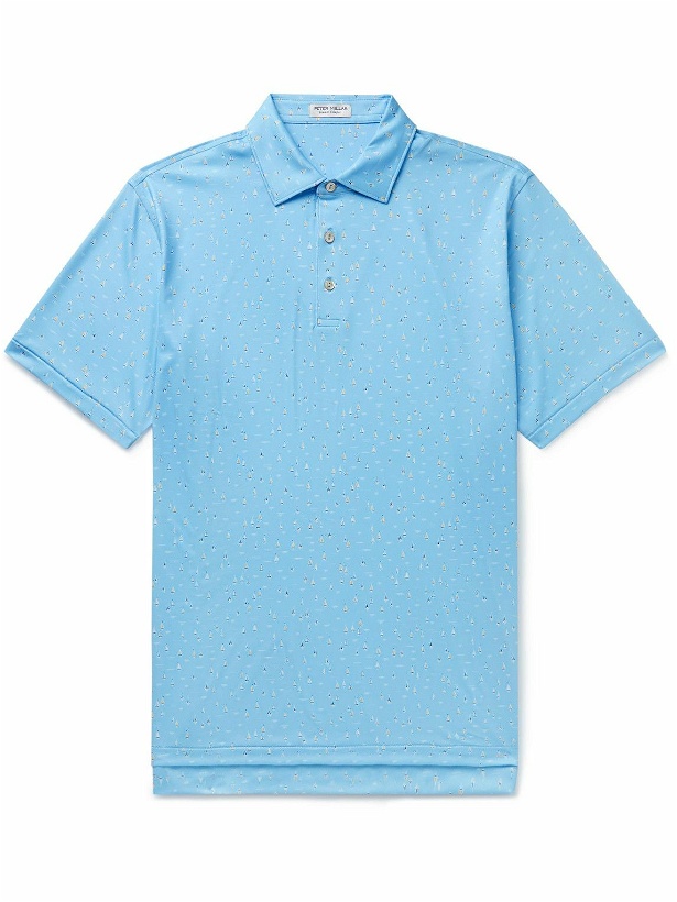 Photo: Peter Millar - Sailing Away Printed Stretch-Jersey Golf Polo Shirt - Blue