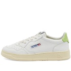 Autry Men's Medalist Leather Sneakers in Leather White/Snap Green