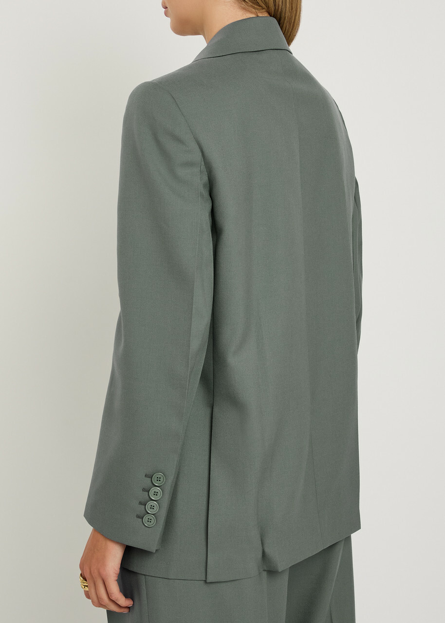 Chloe Double-breasted Wool Blazer Grey
