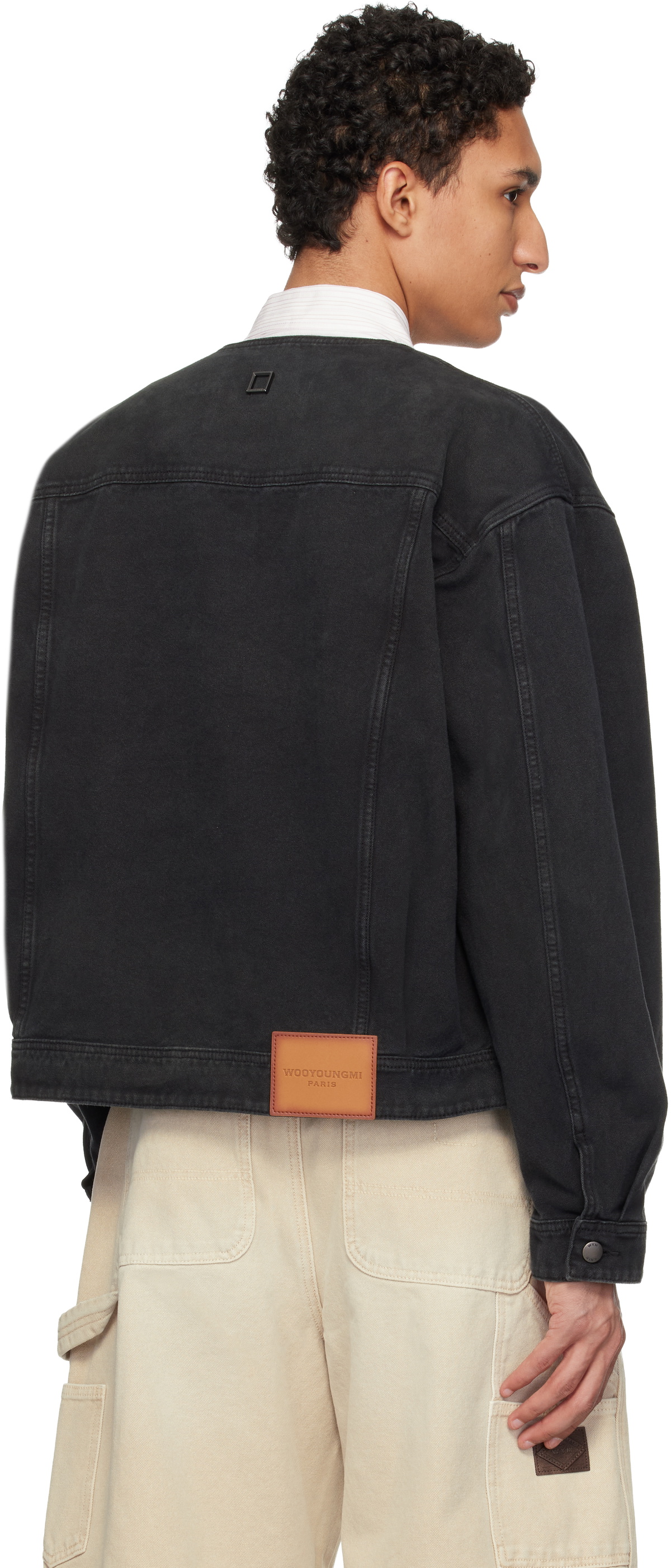 WOOYOUNGMI Black Collarless Dyed Jacket