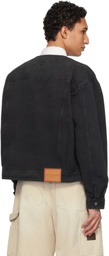 WOOYOUNGMI Black Collarless Dyed Jacket