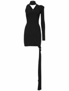 DAVID KOMA - Rib Knit One Sleeve Mini Dress