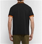 Aztech Mountain - Roaring Fork Contrast-Tipped Stretch-Piqué Polo Shirt - Black