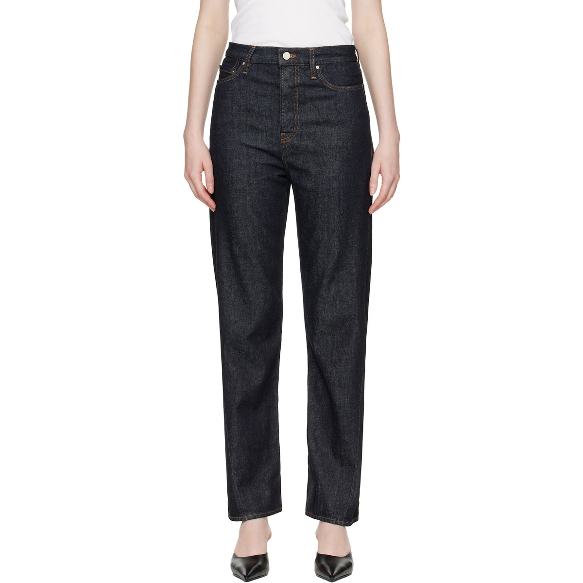 TOTEME Blue Twisted Seam Full Length Jeans