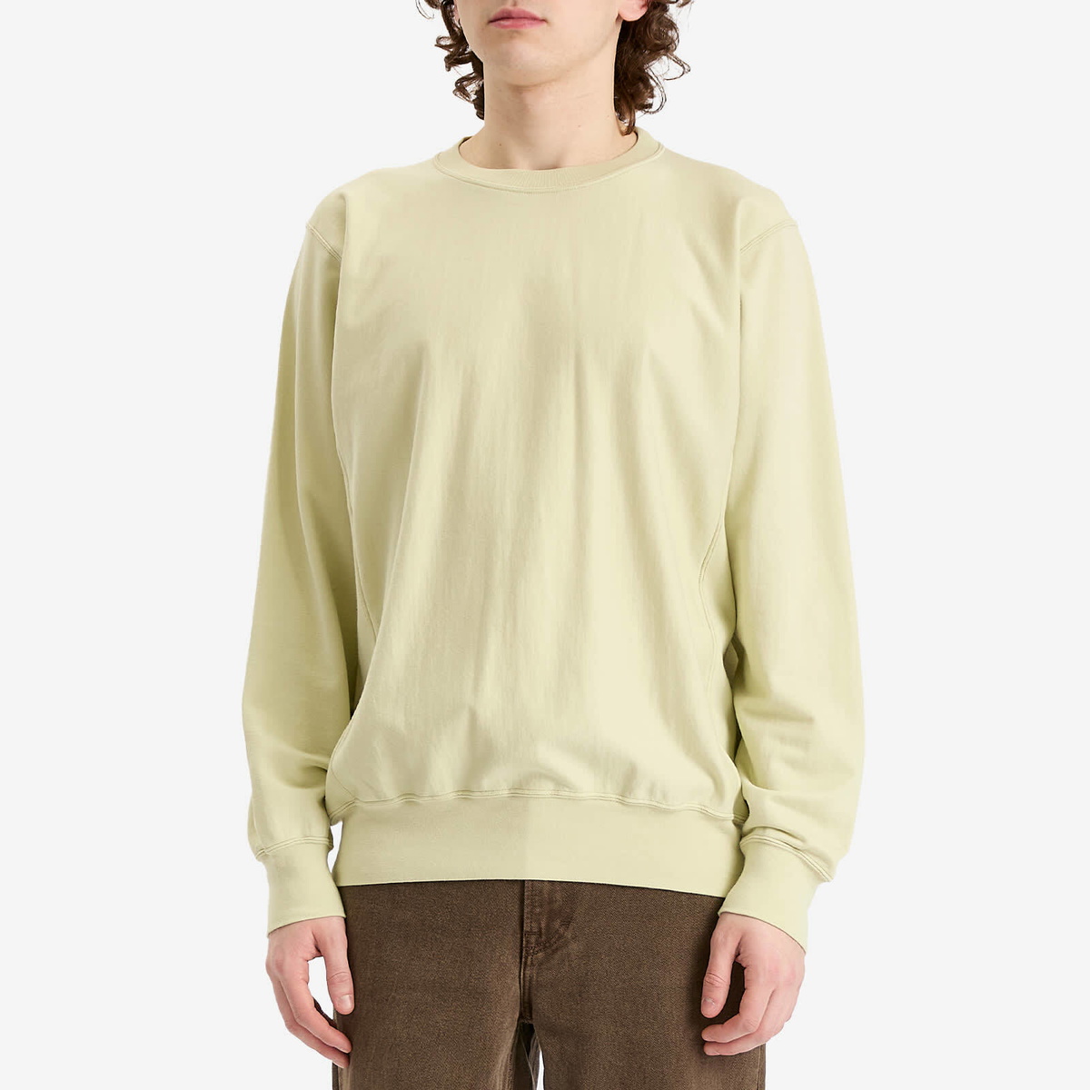 Auralee Men\u0027s Elastic High Gauge Sweatshirt in Pistachio Auralee